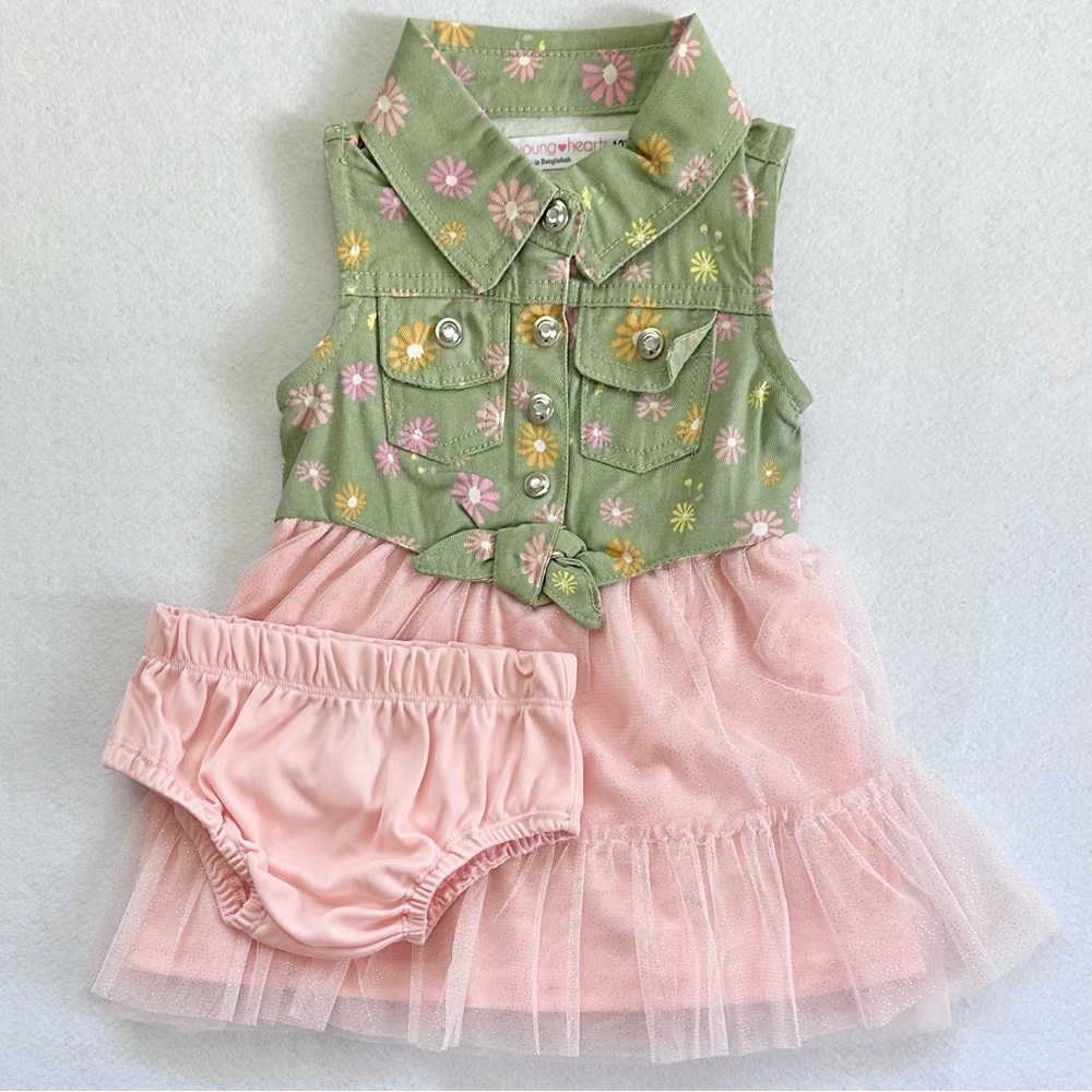 2 pc. Baby dress Size 12 months baby girl